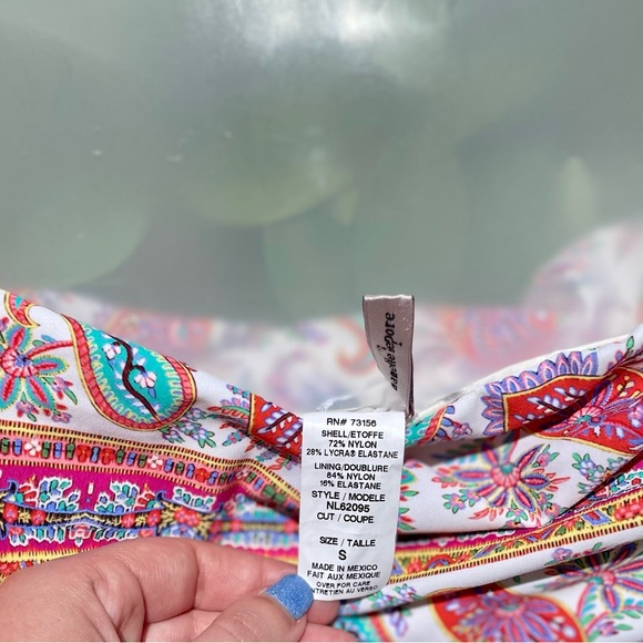 Anthropologie Nanette Lepore Bikini Bottom Size S Multi Paisley Foldover Hipster - Picture 7 of 11
